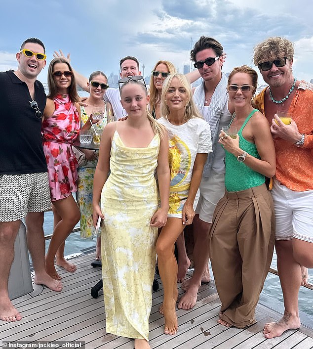 The radio host took to Instagram to give insight into the fun-filled day on Sydney Harbor with celebrity guests and close family and friends.