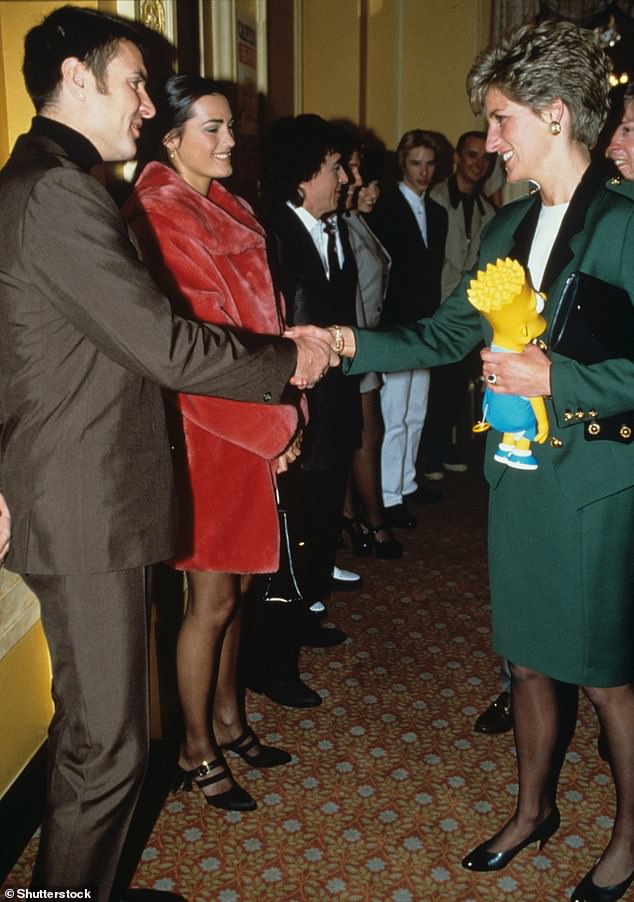 Princess Diana meets Simon and Yasmin le Bon at the Help a London Child charity appeal at the Café Royal in 1991.