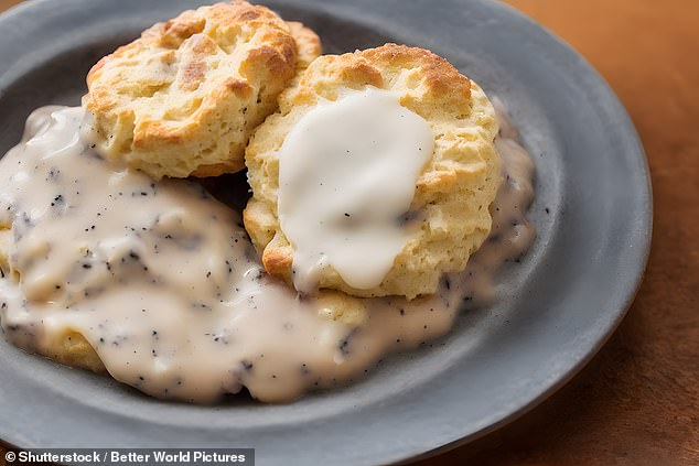 Biscuits and white sauce are 