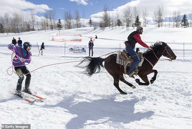 The exciting sport of 'Skijoring' has caused a sensation in the heart of the United States with its mix of cowboy and ski culture.