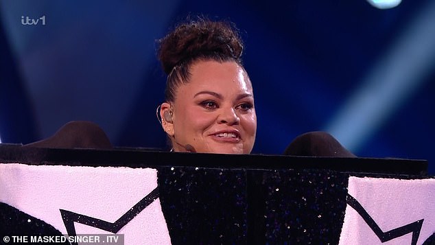 The identities of Air Fryer and the Eiffel Tower were finally revealed in Saturday's episode of the series (Keala Settle pictured after being introduced as Air Fryer)