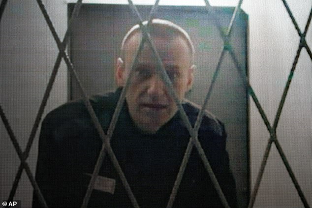 Navalny appears via video link from the Arctic penal colony where he was found dead on January 11, 2024.