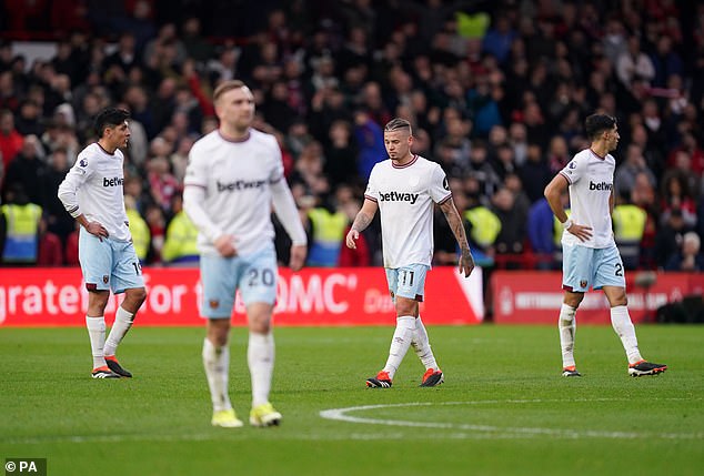 West Ham suffered their third consecutive defeat and have now gone seven games without a win in all competitions.