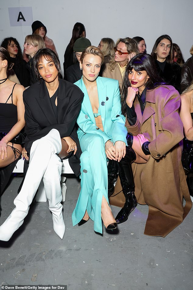 (From left to right, Ella Balinska, Wallis and Jameela looked elegant as they sat in the front row before the show began.