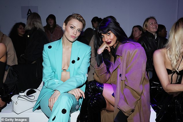Jamella was seen posing with Wallis as they sat next to each other in the front row of the show.