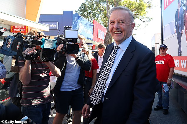 Down to the wire: After taking preferred votes into account, the poll shows Anthony Albanese (pictured) and Labor are still ahead, but the race is very close.