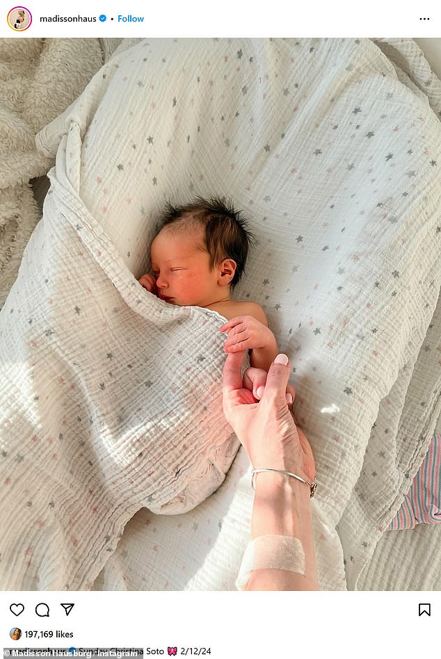 On Saturday, the couple took to Instagram to share the exciting news through a joint post and revealed their healthy newborn Sunday Christina Soto's due date in her caption.