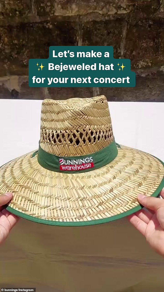 The starting point is a standard straw hat from Bunnings.