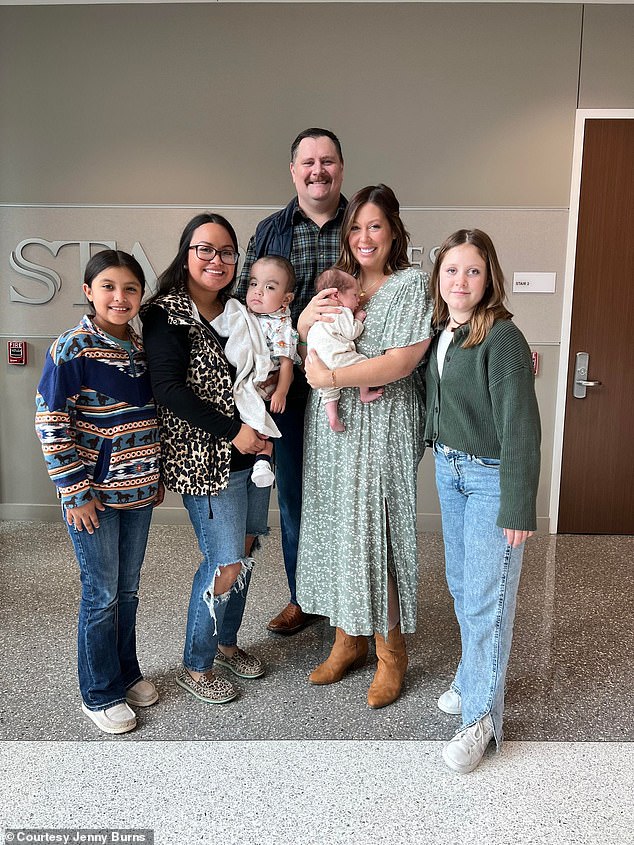 When the Burns family faced the devastating reality that Beau would not survive, they didn't know that April Flores (second left), a 32-year-old single mother of a four-month-old boy, was praying fervently for her son.
