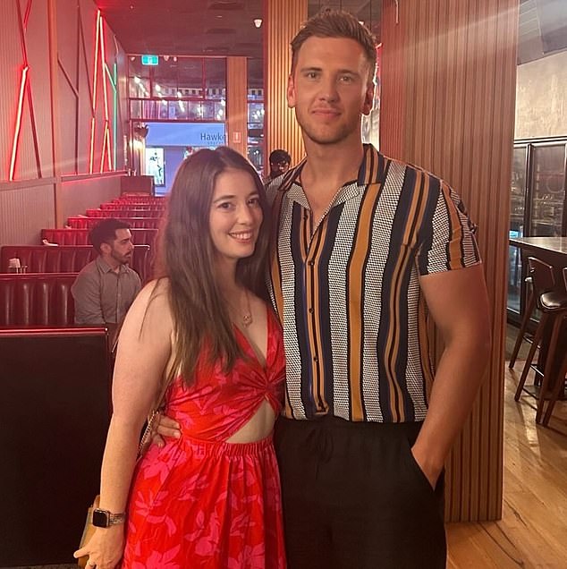 Natalie looked chic in a red dress as she posed alongside former MAFS boyfriend Liam Cooper, who appeared on the dating show in 2021.