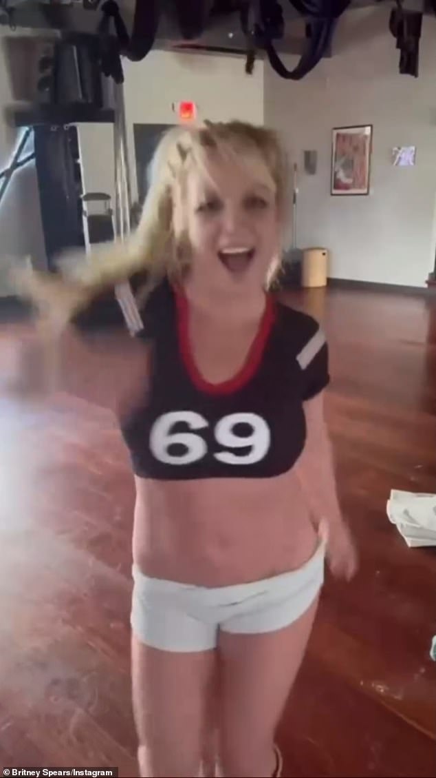 She also shared a video of her dancing in a very short soccer jersey with the number 69 printed on the chest.