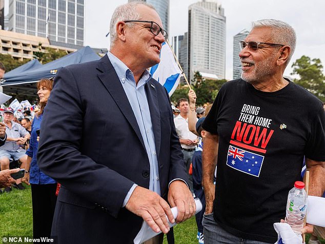 Scott Morrison (left) said there had been cases of anti-Semitism in Australia rather than support for Israel following the Hamas attack on October 7.