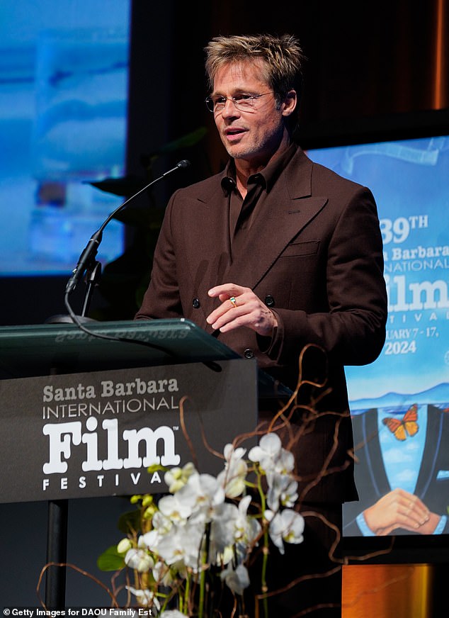 And earlier this month, both Brad and Ines attended the Santa Barbara International Film Festival (seen above) and were seen sitting next to each other during the festivities, according to photos from Hello! Magazine