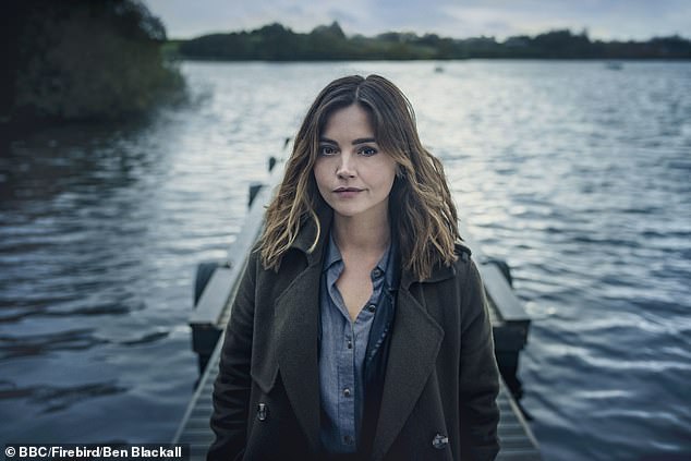 The actress is currently filming new BBC detective drama The Jetty, which is expected to hit screens next year, playing Detective Ember, who investigates a fire (pictured in the programme).
