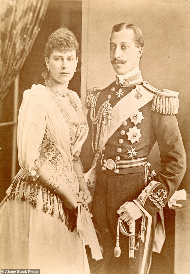Prince Albert Victor, eldest son of Edward V II and grandson of Queen Victoria, photographed with his fiancée, Princess Victoria Mary of Teck. Albert Victor would die in 1892 before he could marry.