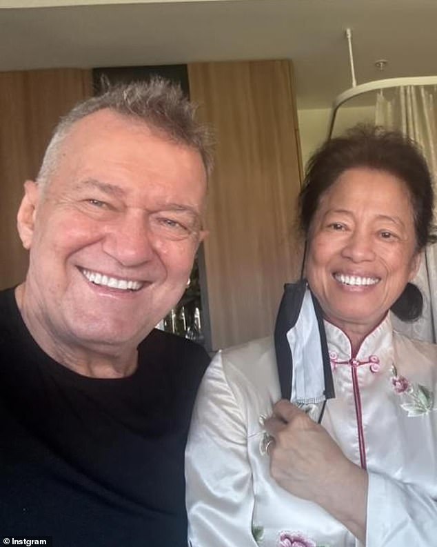Pictured are Jimmy Barnes and his wife Jane. She barely left his side during her 26 days in the hospital.