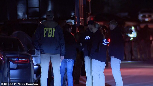 FBI agents converged on the Conroe neighborhood Sunday night as they raided a home linked to the suspect.