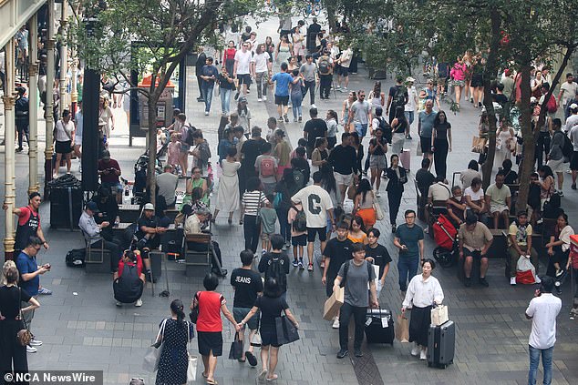 The DemosAU poll found 51 per cent were in favor of Labour's stage three changes, which will give more take-home pay to people on low and middle incomes. People are pictured at Sydney's Pitt St shopping centre.
