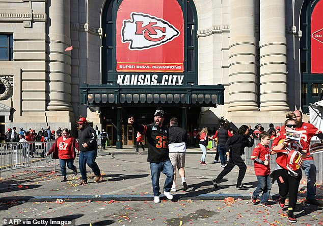 Fans were seen leaving the scene shortly after the players left the stage.