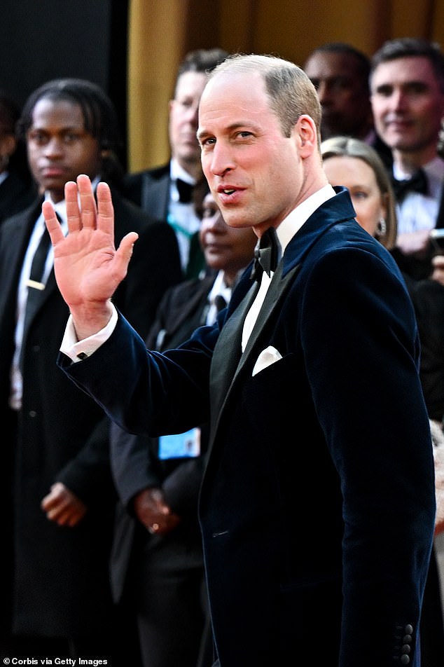 A handsome prince: William greets his well-wishers; Hundreds of people gathered at the event to catch a glimpse of royalty and some of the film industry's biggest stars.