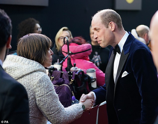 A movie buff's handshake; The Prince is likely to have answered questions about the health of his wife and his father.