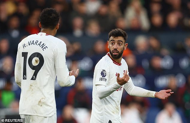 Manchester United captain Bruno Fernandes was mocked by home fans on Sunday afternoon.