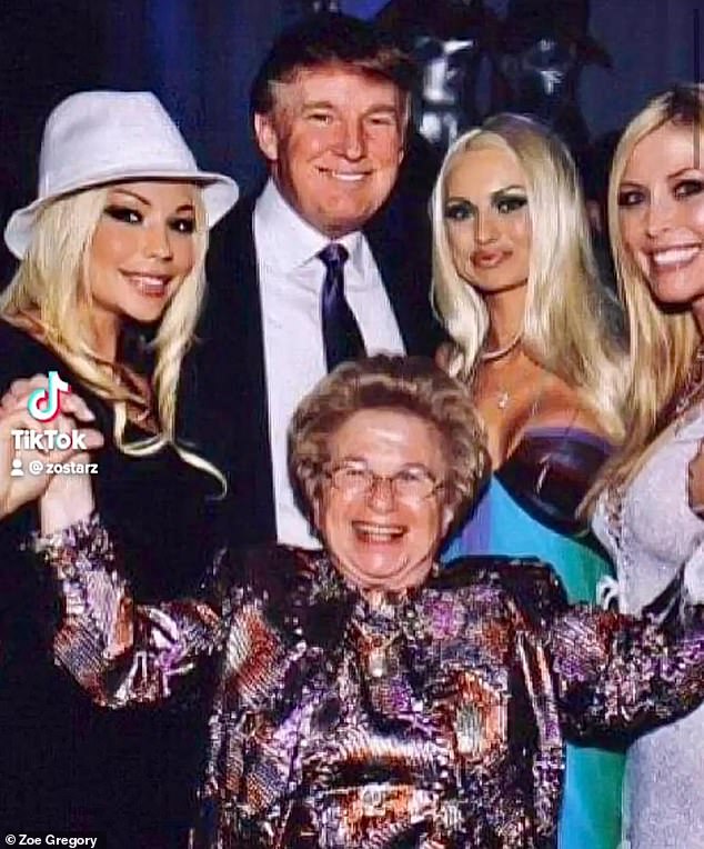 The former Playboy model was photographed with Donald Trump and sex therapist Dr. Ruth Westheimer at an event.
