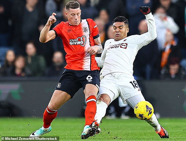 Casemiro was already on a yellow card when he made a tackle on Luton's Ross Barkley