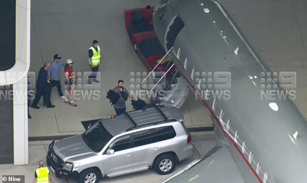 The megastar, 34, was seen boarding his private jet in Melbourne on Monday after wrapping up his third and final show at the MCG on Sunday night.