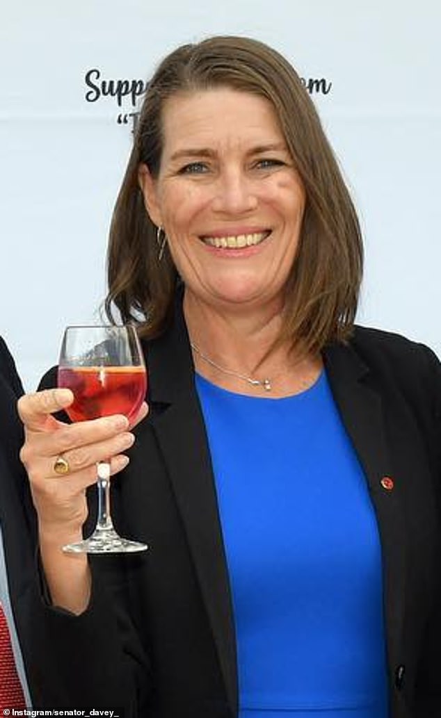 Ms Davey often poses next to wine glasses and was appointed co-chair of the Friends of Australian Spirits parliamentary voluntary group, which was first launched under her leadership in 2021.