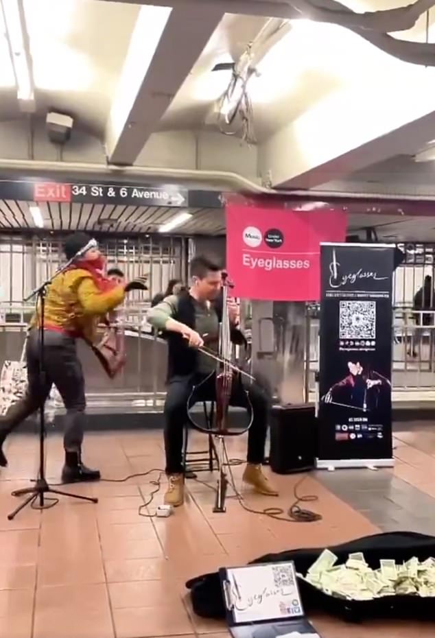 Iain Forrest, 29, a medical student and musician, was playing his electric cello at the 34th Street Herald Square station on the night of February 13.