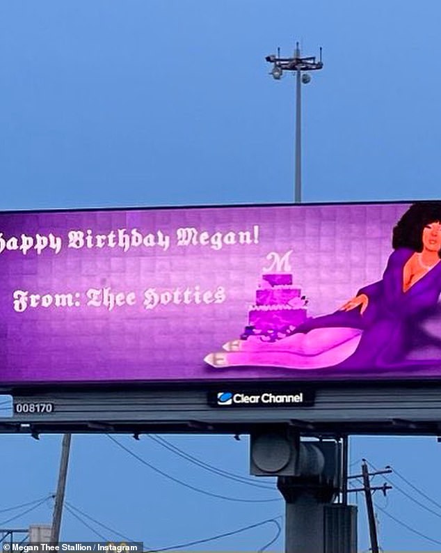Megan gave a shout-out to fans who gifted her a billboard in her Instagram caption.
