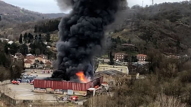 The fire in France occurred in a warehouse in the town of Viviez in Aveyron, and authorities told residents to stay home.