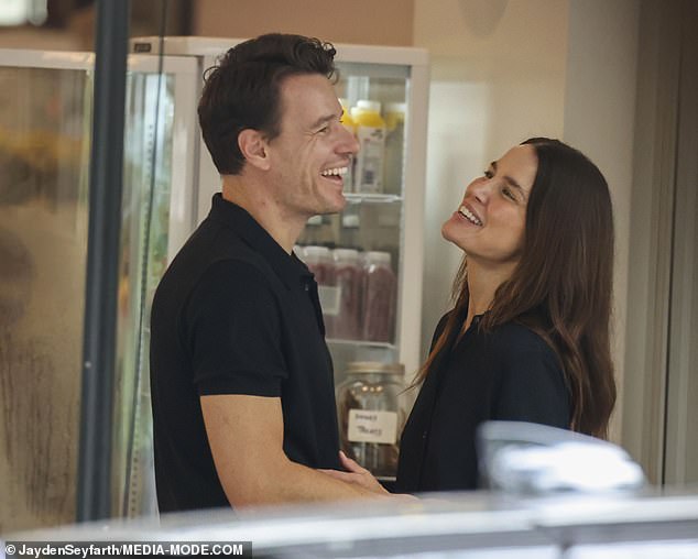 The former Home and Away star, 39, looked loved up as the couple visited a local cafe.
