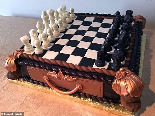 It's often said that the perfect accompaniment to cake is a good game of chess, which you can play with fondant icing before baking it.