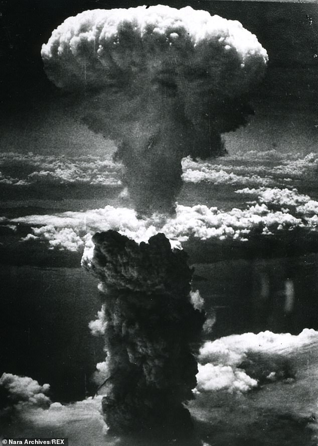 Above is the 'mushroom-shaped' cloud that rose into the air after the detonation of the atomic bomb that was dropped on Hiroshima.