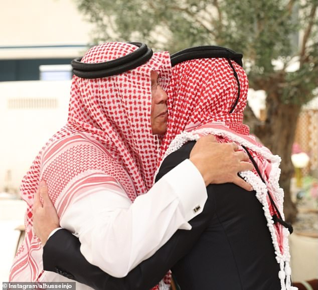 In an emotional post on Instagram, Prince Hussein shared a photo of him hugging his 