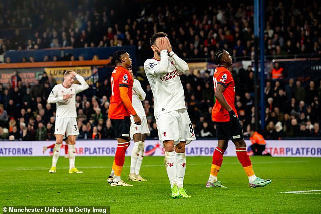 United missed several chances to extend their lead as Luton threatened a comeback