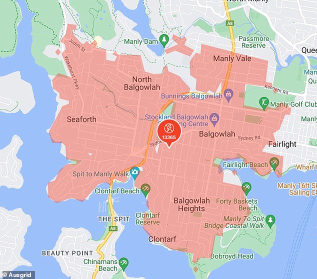 More than 13,000 homes and businesses in Sydney's northern suburbs were without power on Monday