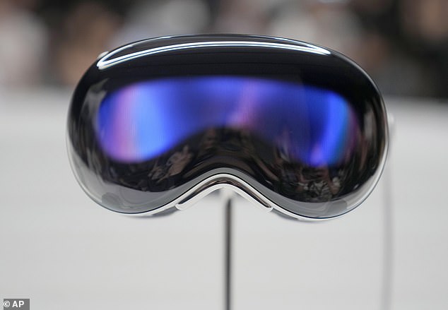 Apple's first mixed reality headset, Vision Pro (pictured), lets users choose apps with their eyes