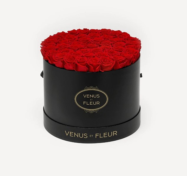 Kelce presented her with a series of expensive Valentine's Day gifts, including $2,100 worth of Eternity roses (pictured)