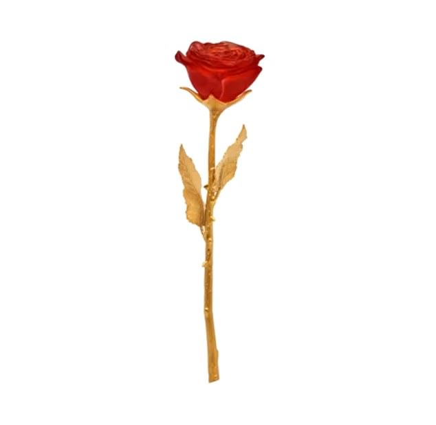 He is also said to have spent $3,100 on a luxury rose sculpture (pictured) by Perigold.