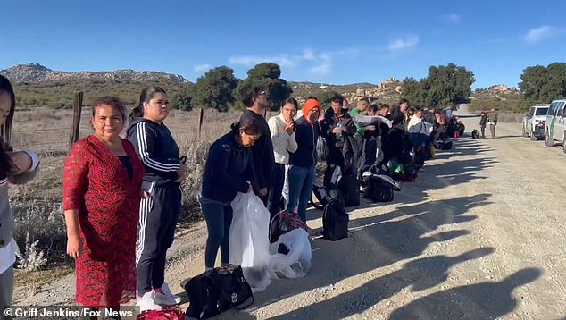 Dozens of Chinese immigrants showed up at the same time, as there has recently been a surge of immigrants from China arriving at the U.S.-Mexico border.
