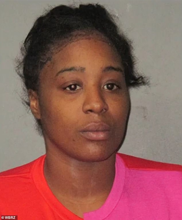Dineshia Yates (pictured) said she had seen bruises on at least one of her daughters after they were left alone with the child, but that 