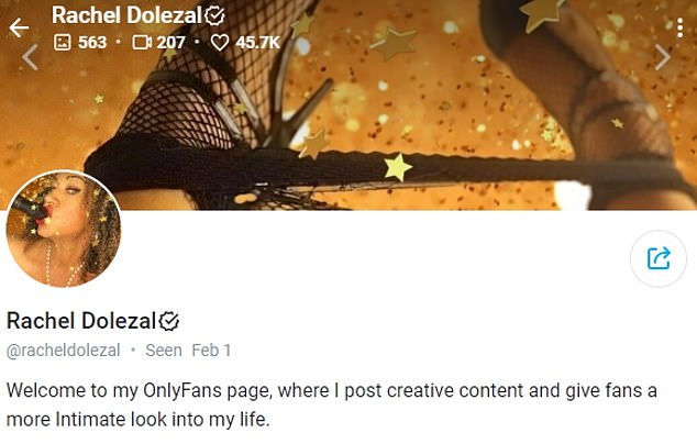 Dolezal's OnlyFans page launched in September 2021 and would reportedly include 'feet pics,' hair tutorials, and workout routines.