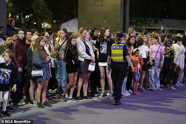 The pop megastar, 34, will play four sold-out shows at Accor Stadium over the weekend, attracting up to 80,000 people a night. In the photo, Taylor Swift fans at the MCG.