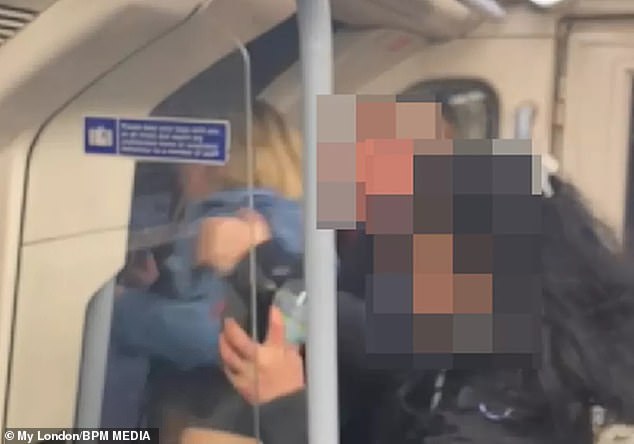The shocking footage, captured on December 4, 2022 on the Jubilee line, shows Wilding violently shouting at a black passenger before being escorted off the train.