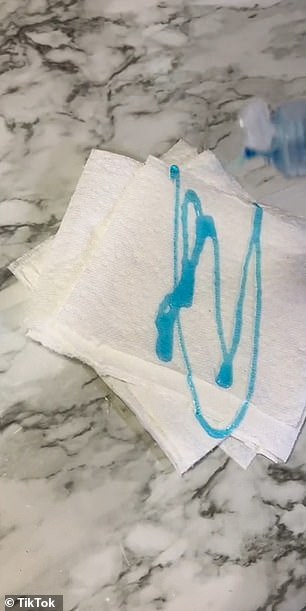 The mom then shared her trick for washing her daughter's cups while traveling. She advised cutting the napkins into squares, spraying each with dish soap and putting them in a baggie.