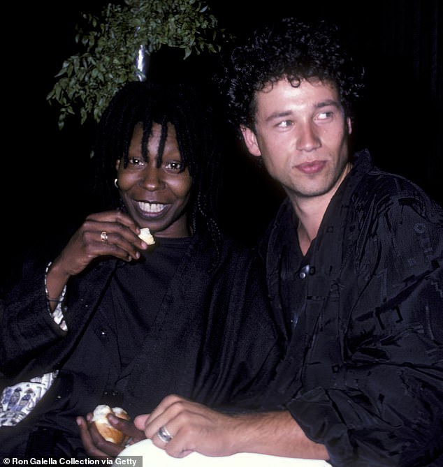Whoopi photographed in September 1986 with her second husband, David Claessen, who worked as a cinematographer. The couple separated in 1988.