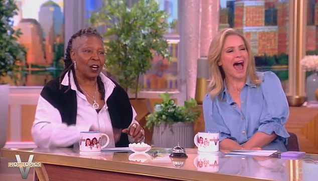 Sister Act star Whoopi has advised her married co-presenters what to do if they have a row with their husbands before they go to sleep.